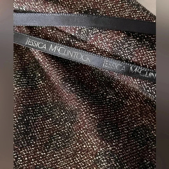 Gunne Sax Jessica McClintock Vintage Cocoa Metallic Shimmer Cocktail Size 7/8 - Picture 10 of 10